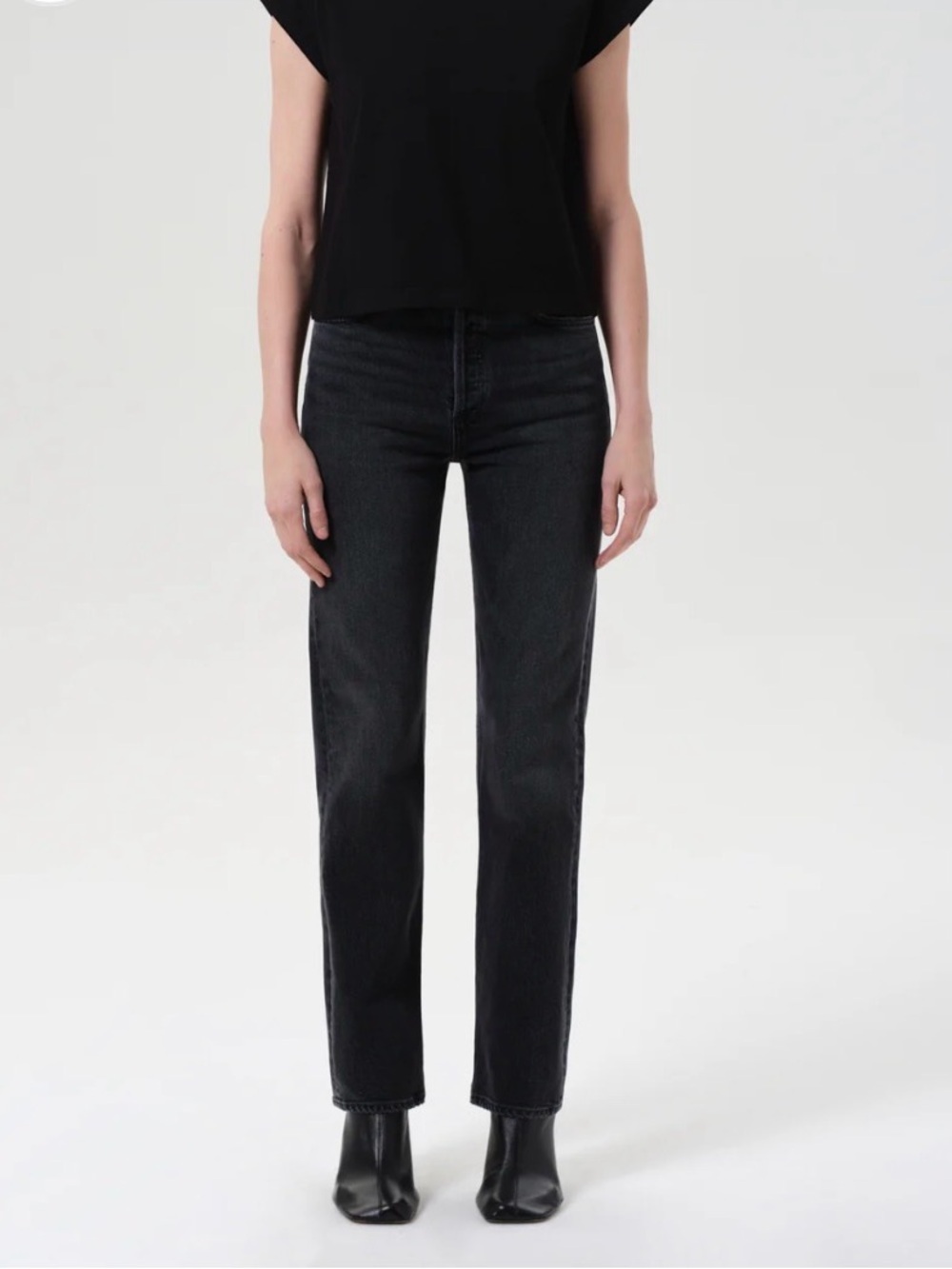 Agolde 90s pinch High-Rise Straight leg  organic cotton Black worn once size 26